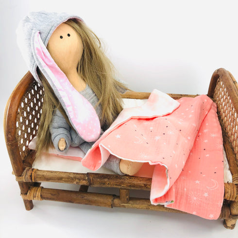 natural muslin doll bedding set pretend play wholesale